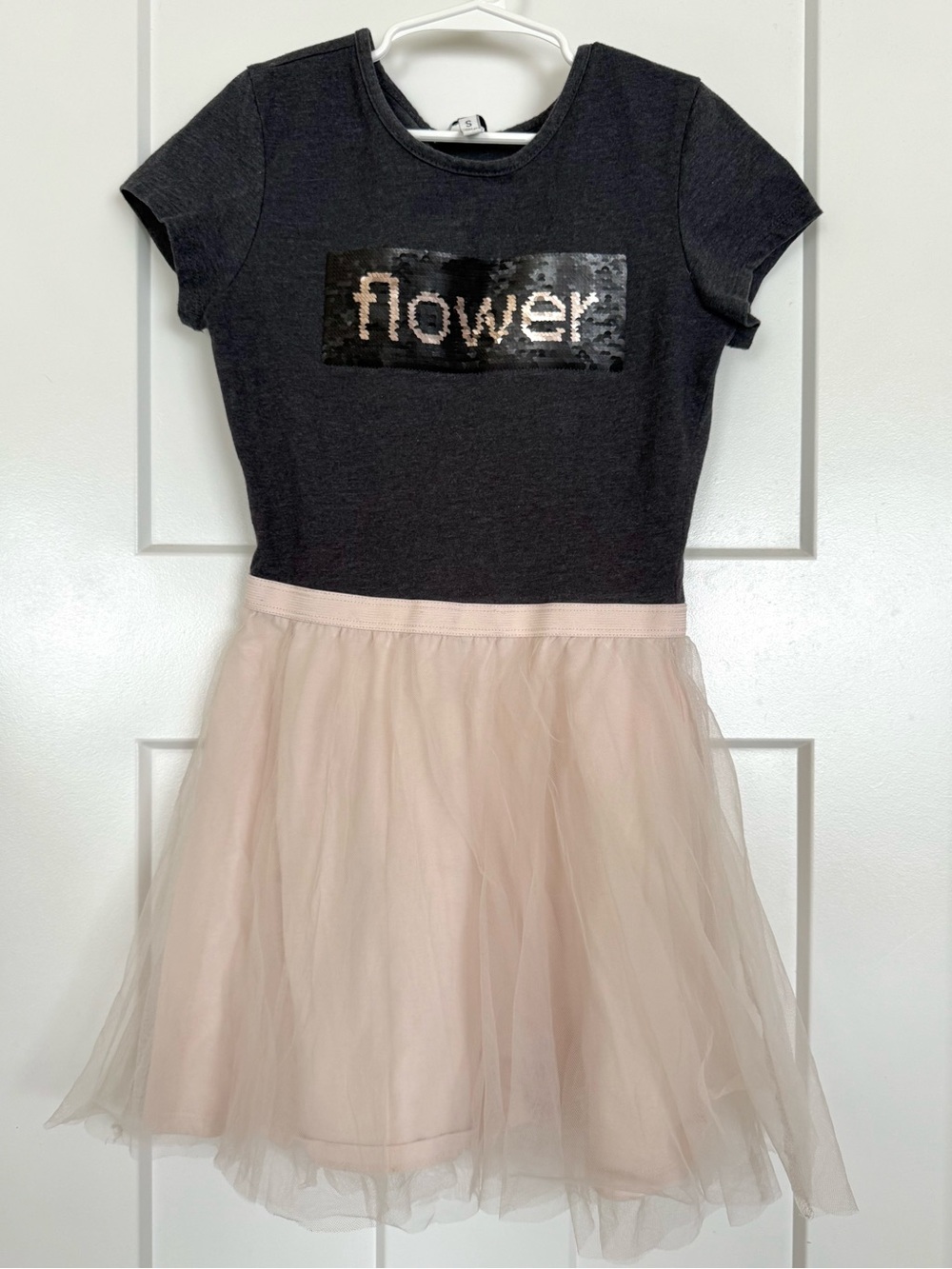 Jessica Simpson Girls Sequin Flower Tulle Dress Size 7/8